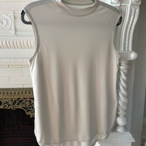 Eileen Fisher - Cream Mock Turtleneck Sleeveless Top - Size S